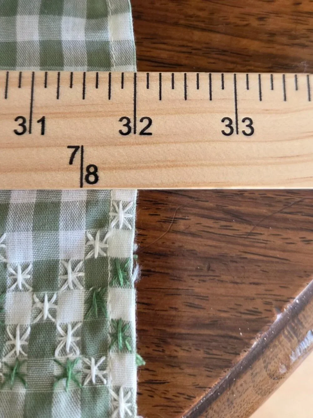 Handmade Vintage Style Embroidered Gingham Half Apron Cottagecore Farmhouse